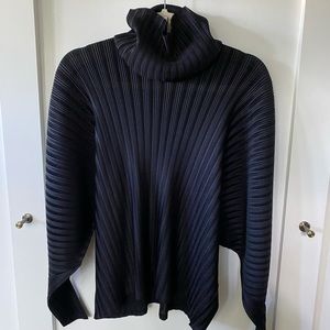 Issey Miyake Pleats Please Long Sleeve Shirt Turtleneck One Size Fits All